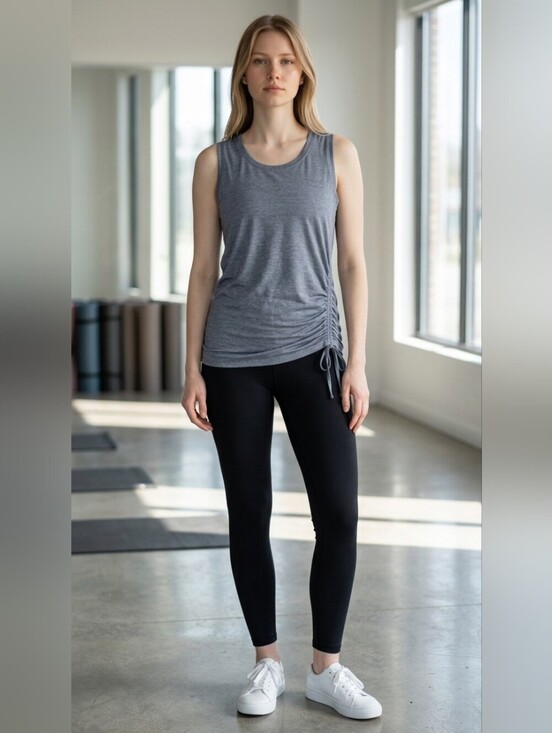 Athleta Tops - Athleta Heather Slate Side-Ruch Tank